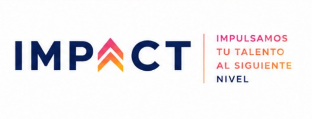 Logo horizontal de Impact con lema de marca