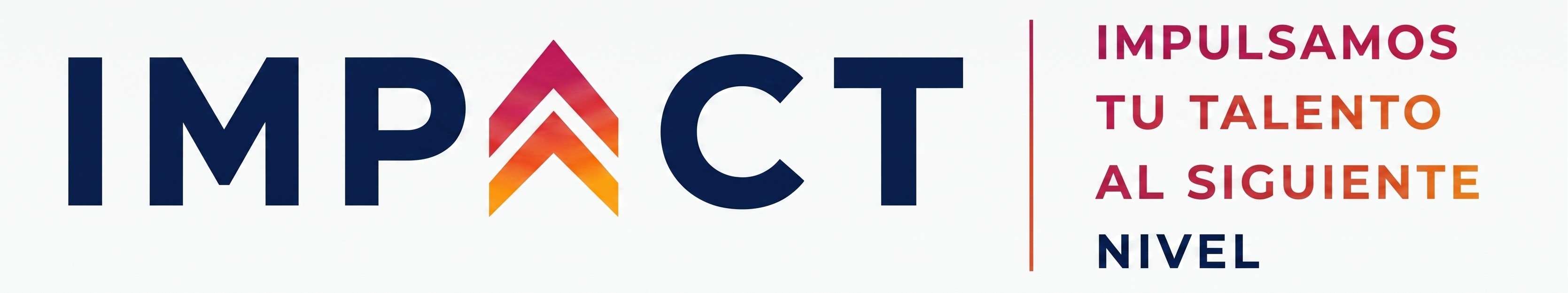 Logo horizontal de Impact con lema de marca